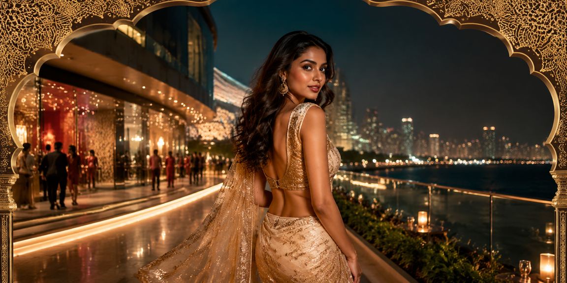 VIP bonus celebration with Indian model